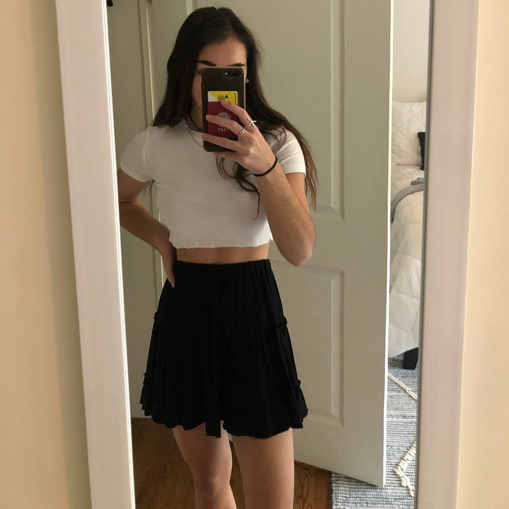 black ruffle skirt